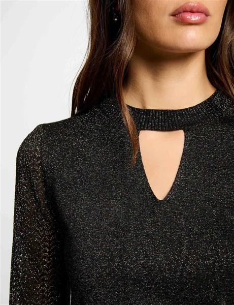 Grote foto trui ronde hals en opening 242mnight zwart kleding dames overige kledingstukken