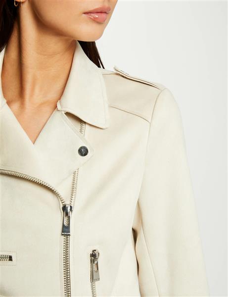 Grote foto straight jacket with suede effect 241 gousmi tofu kleding dames jassen zomer
