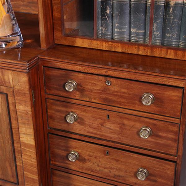 Grote foto zeer grote bibliotheekkast ca 1800 breakfront met 6 deuren en 6 laden en open vak no.232015 antiek en kunst stoelen en banken