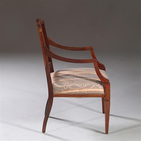 Grote foto stel armstoelen met zeer fraai ingelegde medaillons ca 1900 incl stoffering naar wens no.212805 antiek en kunst stoelen en banken