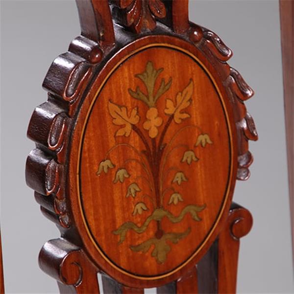 Grote foto stel armstoelen met zeer fraai ingelegde medaillons ca 1900 incl stoffering naar wens no.212805 antiek en kunst stoelen en banken
