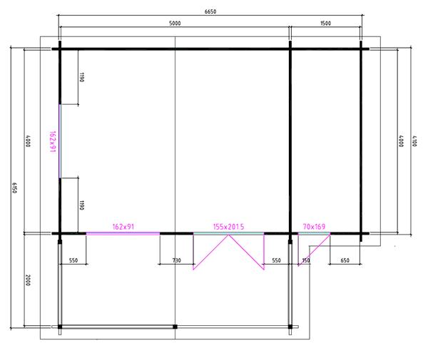 Grote foto tuinhuis blokhut 5x4 2z 695 x 440 x 265 h cm tuin en terras tuinhuisjes en blokhutten