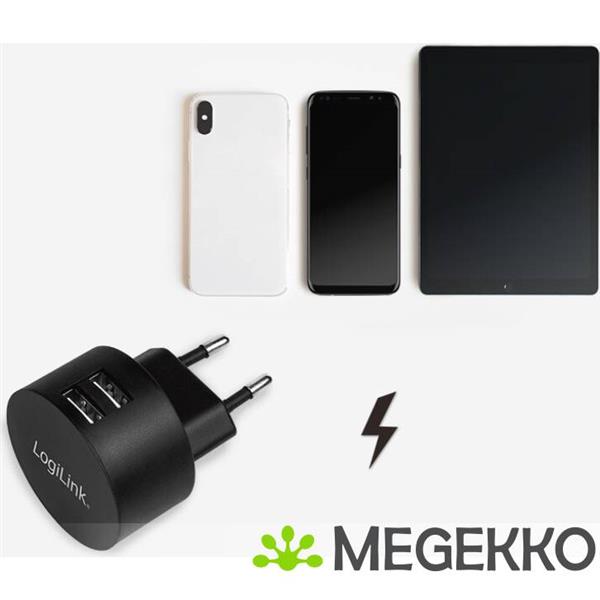 Grote foto logilink pa0218 usb wall charger 2 aansluitingen computers en software overige computers en software