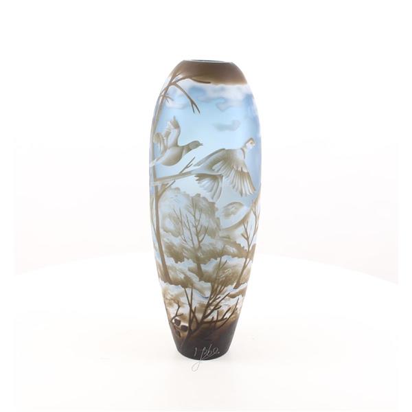 Grote foto een cameo glasvaas winterlandschap tuin en terras tuindecoratie