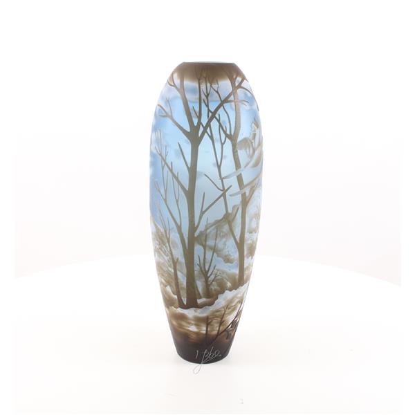 Grote foto een cameo glasvaas winterlandschap tuin en terras tuindecoratie