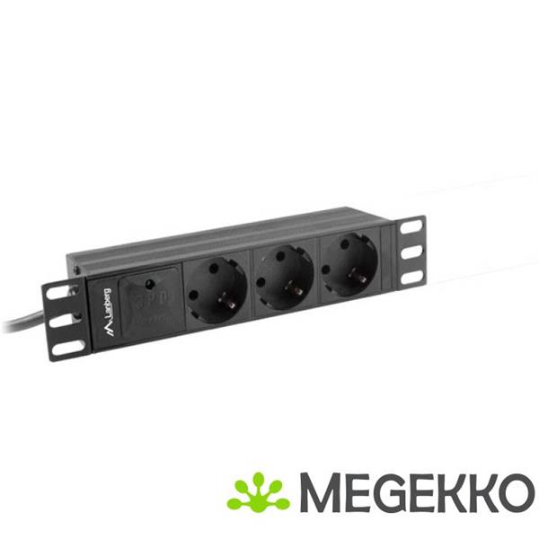 Grote foto lanberg pdu 03f 0200 bk energiedistributie 3 ac uitgang en 1u zwart computers en software overige