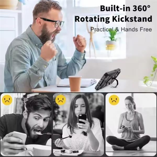 Grote foto iphone 11 pro max card slot hoesje met kickstand grip socket magnetische cover case rood telecommunicatie mobieltjes