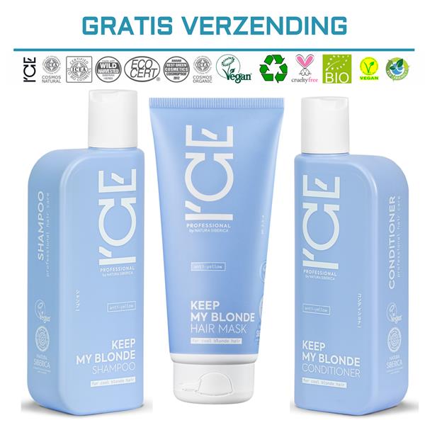 Grote foto ice professional tripple pack keep my blonde shampoo conditioner mask kleding dames sieraden