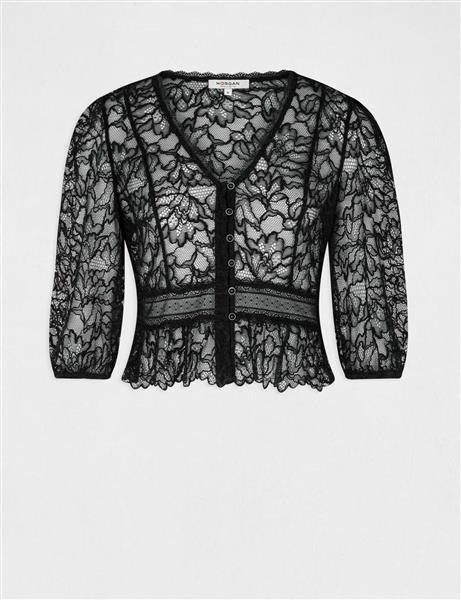 Grote foto 3 4 length sleeved t shirt with lace black kleding dames t shirts