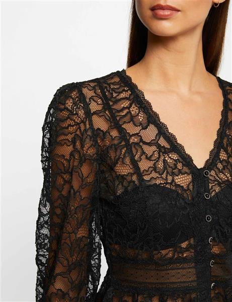 Grote foto 3 4 length sleeved t shirt with lace black kleding dames t shirts