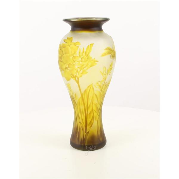 Grote foto een cameo glas baluster vaas dragonfly tuin en terras tuindecoratie