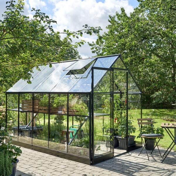 Grote foto tuinkas qube 610 zwart 199 x 323 x 219 cm tuin en terras kassen en kweekspullen