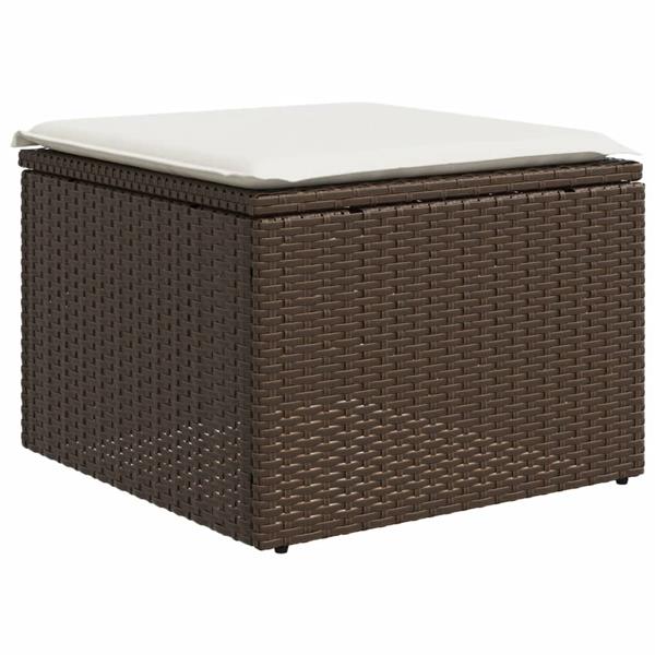 Grote foto vidaxl 7 delige loungeset met kussens poly rattan bruin tuin en terras tuinmeubelen