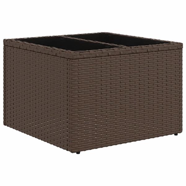 Grote foto vidaxl 7 delige loungeset met kussens poly rattan bruin tuin en terras tuinmeubelen