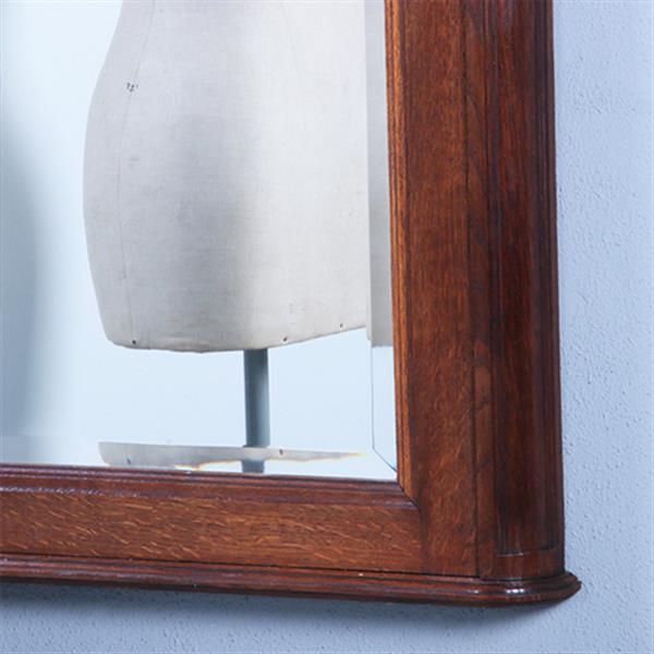 Grote foto schouwspiegel met facetgeslepen spiegelglas in eikenhouten lijst met bronzen ornamenten ca 1875 no. antiek en kunst spiegels