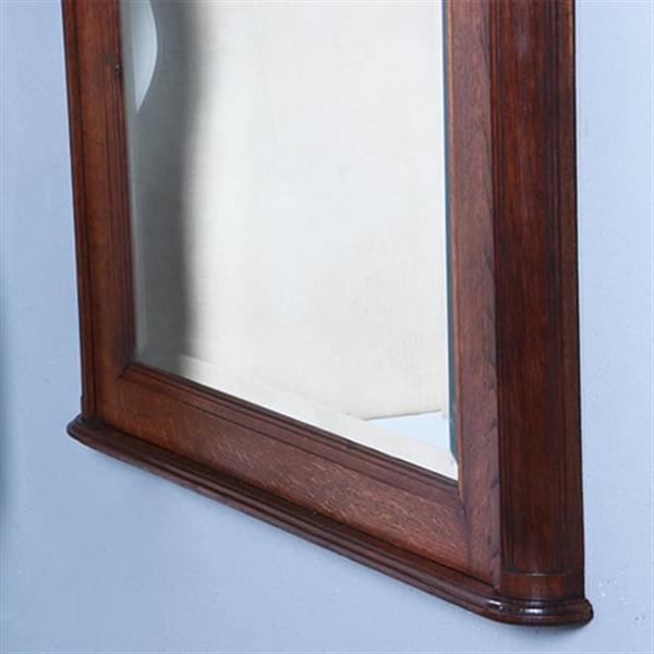Grote foto schouwspiegel met facetgeslepen spiegelglas in eikenhouten lijst met bronzen ornamenten ca 1875 no. antiek en kunst spiegels