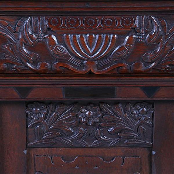 Grote foto hollands eikenhouten ndeurs wandkastje renaissance 1650 en later no.211765 antiek en kunst stoelen en banken