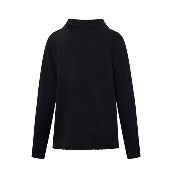 Grote foto windsor merino fine knit pullover polokraag navy maat 38 kleding dames truien en vesten