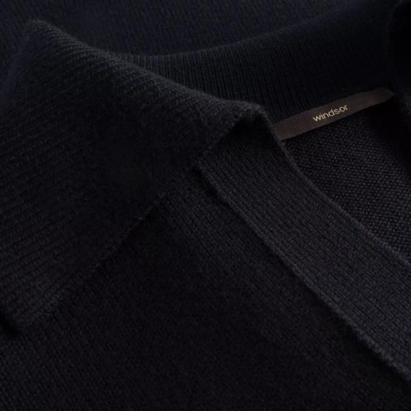 Grote foto windsor merino fine knit pullover polokraag navy maat 38 kleding dames truien en vesten