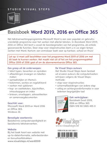 Grote foto basisboek word 2019 2016 en office 365 boeken informatica computer