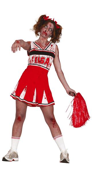 Grote foto zombie halloween kostuum dames cheerleader verzamelen overige verzamelingen