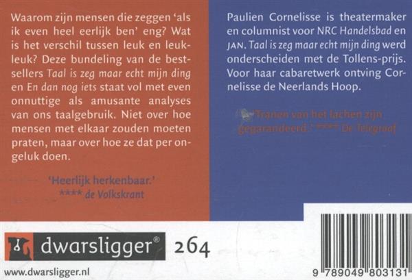 Grote foto taal is zeg maar echt mijn ding dwarsligger boeken literatuur