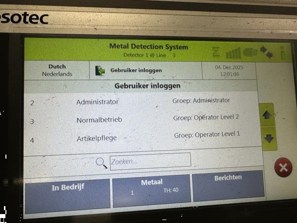 Grote foto bizerba sesotec varicon 1300 200 250 150 125 t1 metaaldetector met blazer agrarisch tuinbouw