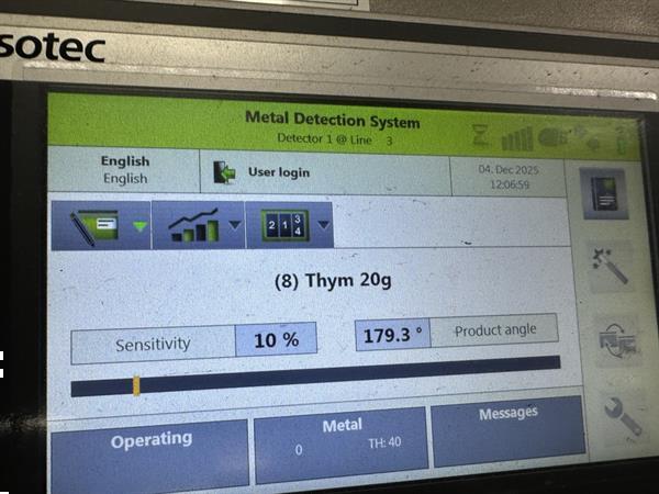 Grote foto bizerba sesotec varicon 1300 200 250 150 125 t1 metaaldetector met blazer agrarisch tuinbouw