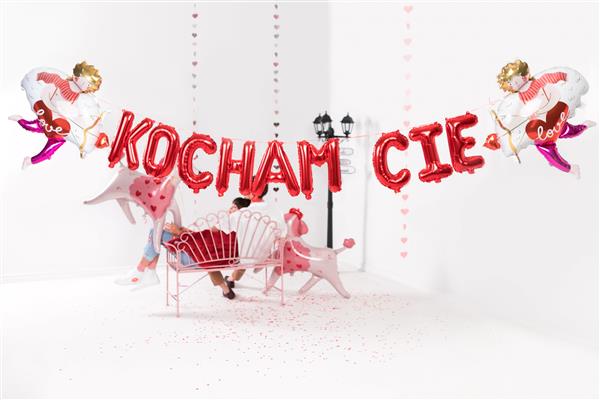 Grote foto rood letterslinger kocham cie 2 85m verzamelen overige verzamelingen