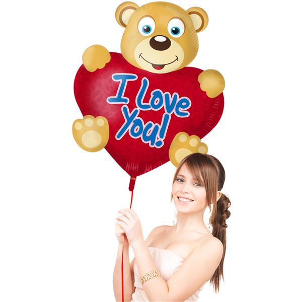 Grote foto hart helium ballon rood leeg i love you teddybeer 80cm verzamelen overige verzamelingen