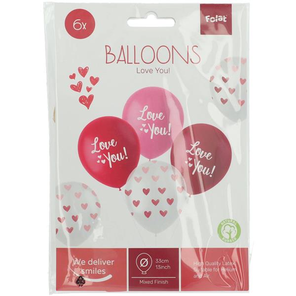 Grote foto rood roze ballonnen love you 33cm 6st verzamelen overige verzamelingen