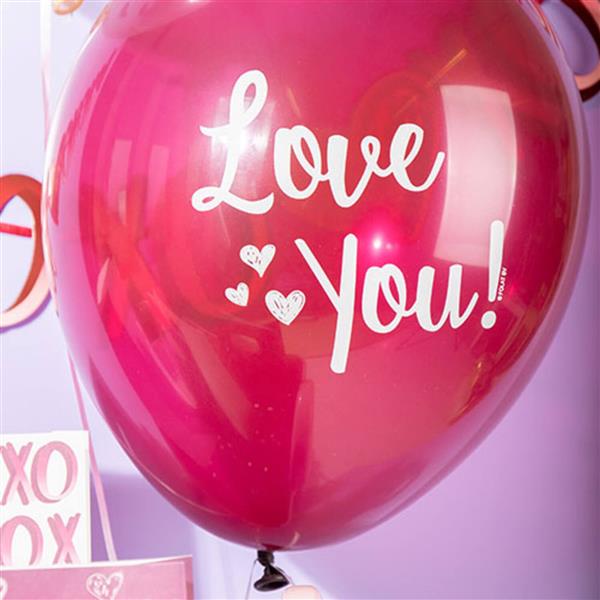 Grote foto rood roze ballonnen love you 33cm 6st verzamelen overige verzamelingen