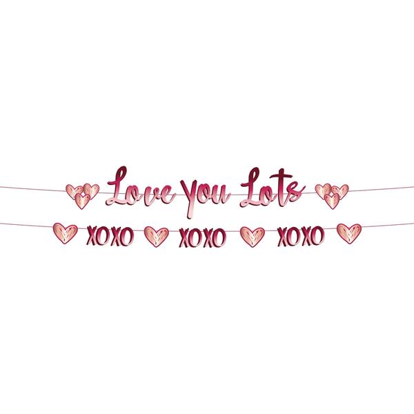 Grote foto rood roze letterslinger love you lots 1 50m 2st verzamelen overige verzamelingen