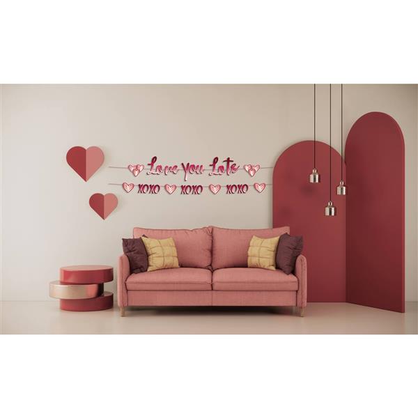 Grote foto rood roze letterslinger love you lots 1 50m 2st verzamelen overige verzamelingen