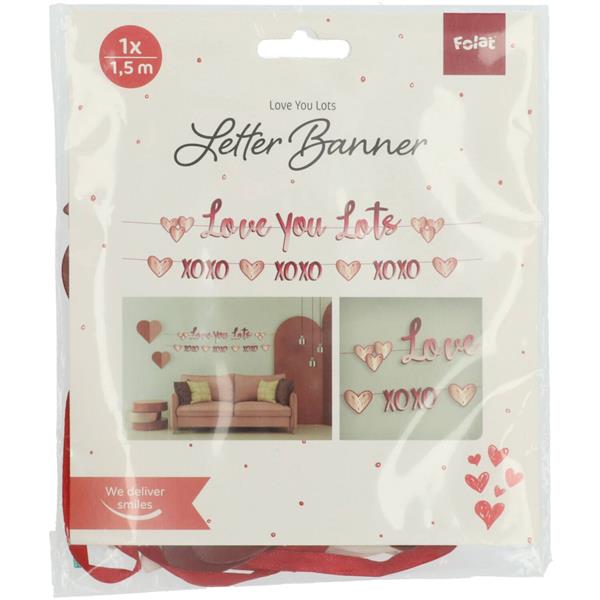 Grote foto rood roze letterslinger love you lots 1 50m 2st verzamelen overige verzamelingen