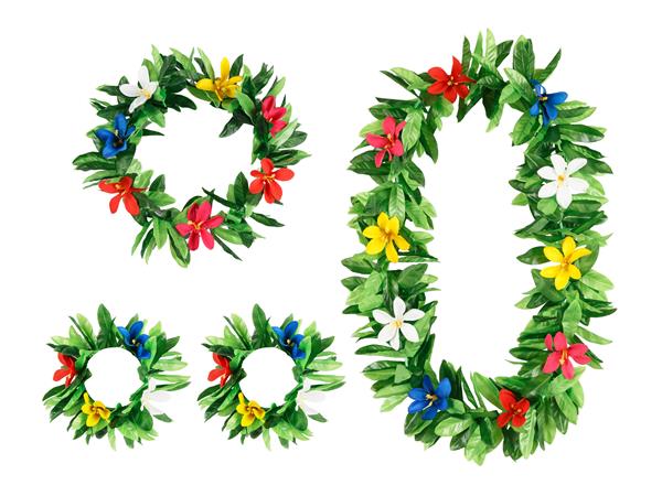 Grote foto bloemen hawaii krans set 4st verzamelen overige verzamelingen