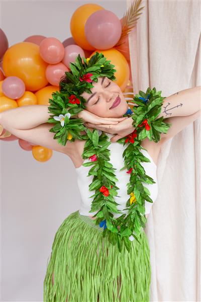 Grote foto bloemen hawaii krans set 4st verzamelen overige verzamelingen