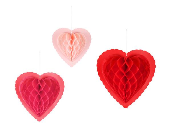 Grote foto hartjes honeycombs rood roze 30cm 3st verzamelen overige verzamelingen