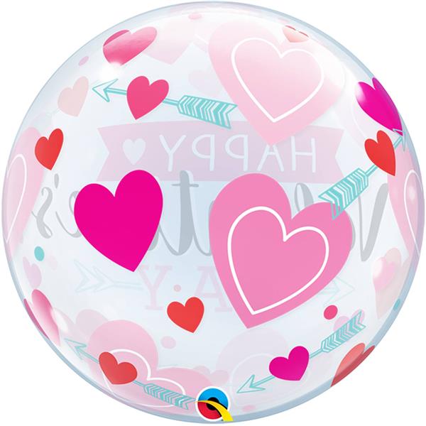 Grote foto bubbles ballon happy valentine day 56cm verzamelen overige verzamelingen