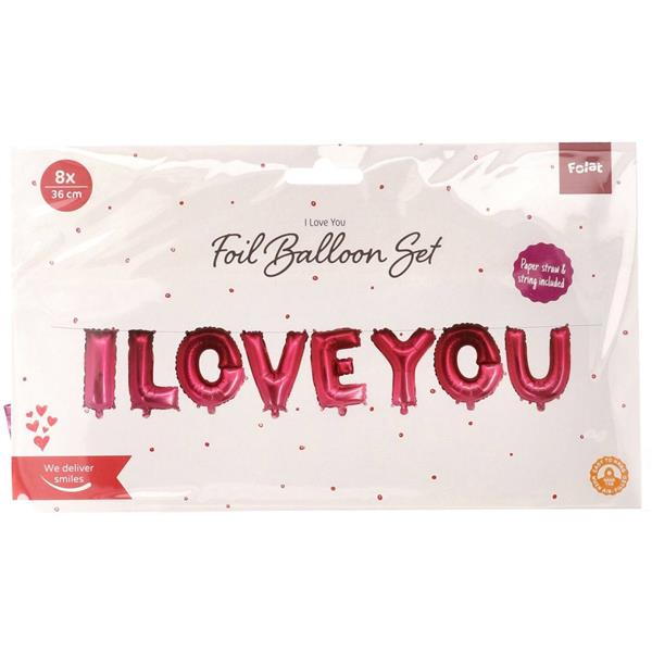 Grote foto roze helium ballon i love you leeg 36cm 8st verzamelen overige verzamelingen