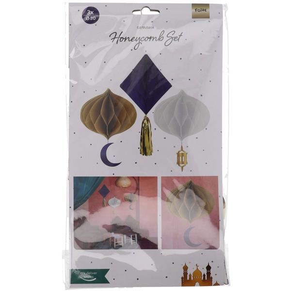 Grote foto honeycomb set eid mubarak 3 stuks verzamelen overige verzamelingen