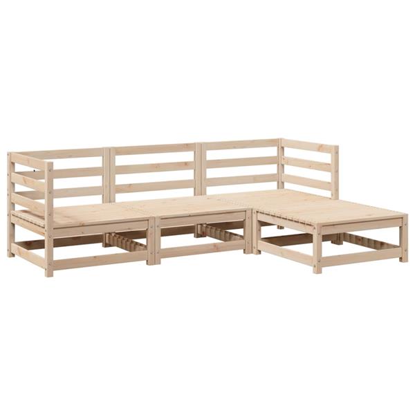 Grote foto vidaxl 4 delige loungeset massief grenenhout tuin en terras tuinmeubelen
