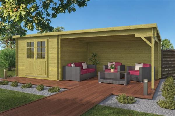 Grote foto tuinhuis charlotta met overkapping 300 400x300 tuin en terras tuinhuisjes en blokhutten