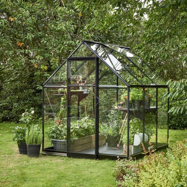 Grote foto tuinkas qube 66 zwart gecoat 198 x 198 x 219 cm tuin en terras tuinhuisjes en blokhutten