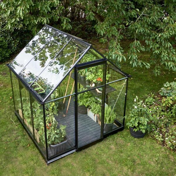 Grote foto tuinkas qube 66 zwart gecoat 198 x 198 x 219 cm tuin en terras tuinhuisjes en blokhutten