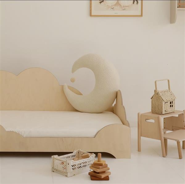 Grote foto kinderbed wolk naturel 90x200 cm naturel 90x200cm kinderen en baby complete kinderkamers