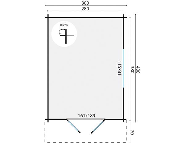 Grote foto tuinhuis pamplona 300 x 400 70cm extra diep tuin en terras tuinhuisjes en blokhutten