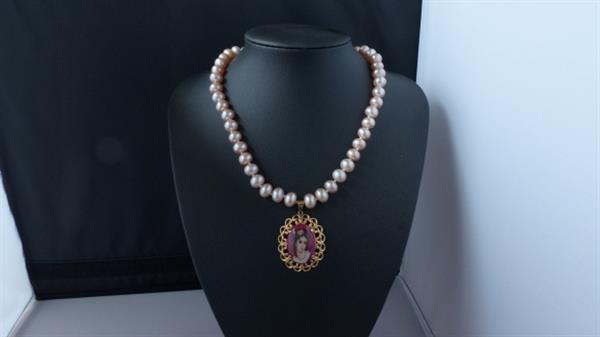 Grote foto zoetwaterparel ketting oorhanger set sieraden tassen en uiterlijk kettingen
