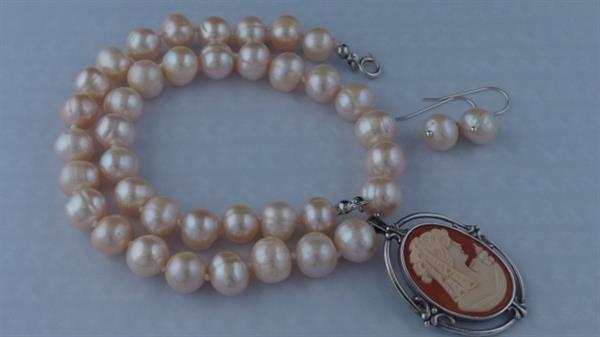 Grote foto parel zoetwater ketting oorhanger set sieraden tassen en uiterlijk kettingen