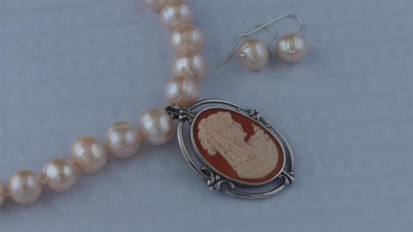 Grote foto parel zoetwater ketting oorhanger set sieraden tassen en uiterlijk kettingen